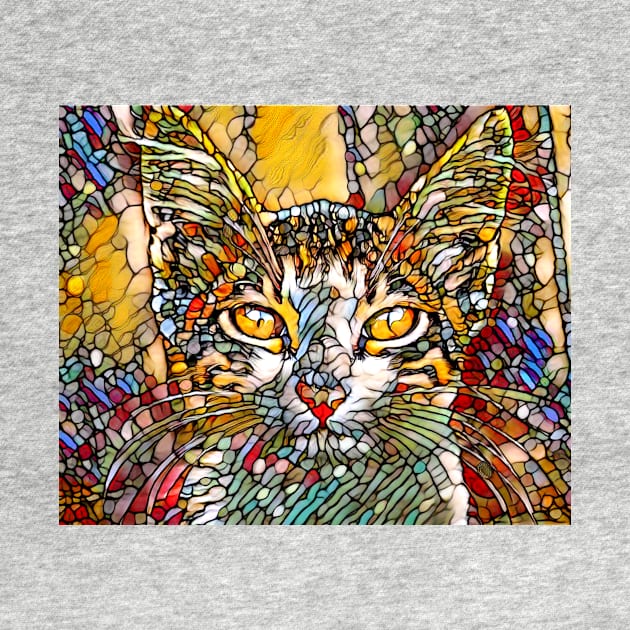 Mosaic Multicolor Cat 697 by artbylucie